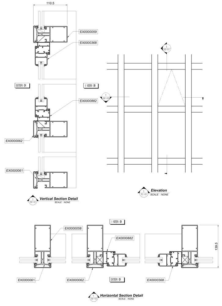 Bản vẽ thiết kế mặt dựng hệ HDPT dạng 1