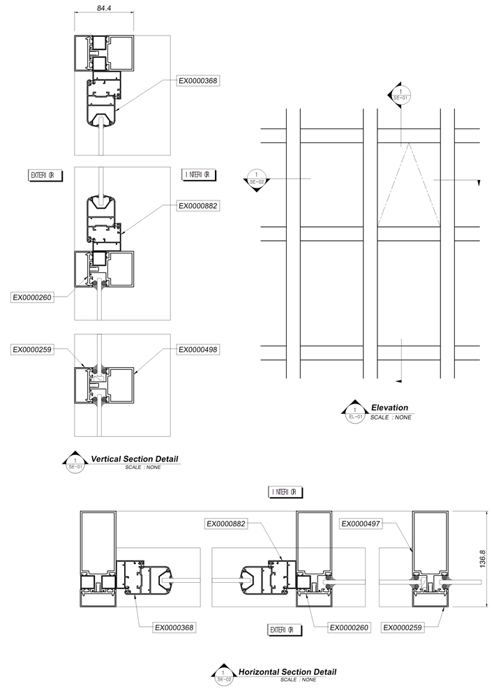Bản vẽ thiết kế mặt dựng hệ HDPT dạng 2