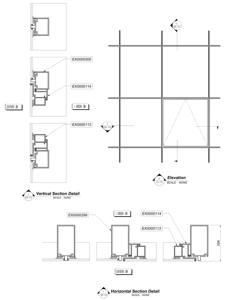 Bản vẽ thiết kế mặt dựng hệ HDPT dạng 3